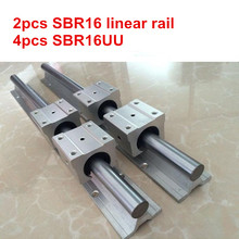 Guia de trilho linear com 4 pçs sbr16-200, 300, 400, 500, 600, 700, 800 e 900mm + bloco sbr16vdc 2024 - compre barato