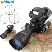 Ohhunt 4-12X50 Hunting Combo Riflescope Optics Sights Red Green Laser and Red Dot Sight with Picatinny Rail Mount Rifle Scope 2024 - buy cheap