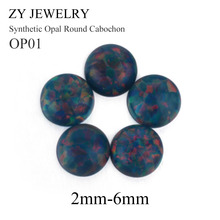 High Quality 1.5mm~10mm Round Cabochon Flat Bottom OP01 Synthetic Opal Stone For Jewelry 2024 - buy cheap