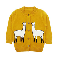 Casual Cotton Baby Sweater Cardigan Cartoon Alpaca Sweater For Girls Long Sleeve O-Neck Boys Sweater Knit Cardigan Kids Clothes 2024 - buy cheap