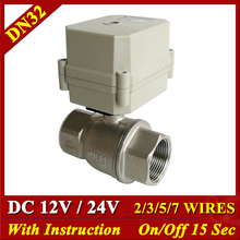 Tsai Fan DC12V DC24V Electric Ball Valve 2 Way 1-1/4" Stainless Steel 304 DN32 Motorized Valve 2/3/5/7 Wires 1.0Mpa 2024 - buy cheap