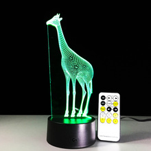 Nova figura girafa 3d visual led lâmpada de proteção para os olhos controle remoto inteligente 3d acrílico presente criativo para enviar crianças y69 2024 - compre barato