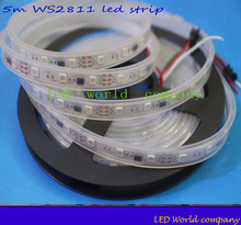 Светодиодная лента WS2811, 5 м, 30 светодиодов/м, Водонепроницаемая Ip67, ws2811 ic, 12 В постоянного тока, белая печатная плата, Светодиодная лента 2811, адресная цифровая светодиодная лента 5050 2024 - купить недорого