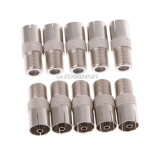 10pcs F female Plug to PAL Female Jack Straight RF coaxial adapter F-type connector TV R07 Whosale&DropShip 2024 - buy cheap