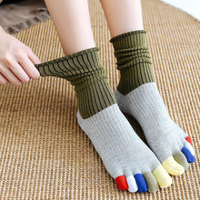 Meias com 5 dedos femininas, meias japonesas de algodão com 5 dedos para mulheres, 5 pares 2024 - compre barato