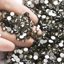 YANRUO-piedras de Color Diamante Negro 2058NoHF, pegamento sin adhesivo en diamantes de imitación planos, cristales grises para costura artesanal, ropa 2024 - compra barato