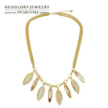 Ожерелье с подвеской Neoglory, кристаллы и стразы, изысканный дизайн, женские модные украшения с кристаллами от Swarovski 2024 - купить недорого