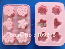 wholesale!1pcs 6 Kinds of  Flowers Green Good Quality 100% Food Grade Silicone Cake/Jelly/Pudding Baking Pan DIY mold 2024 - buy cheap