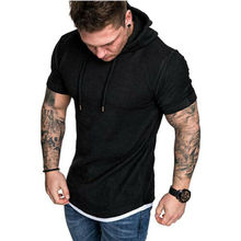 Fashion Men Short Sleeve Tee Casual Hooded Hoodie Summer T-Shirt Top M-2XL Man's summer soft T-shirt 2024 - buy cheap