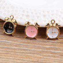 Free Shipping Mini Order Oil Drop Jewelry Charms Cute Clock Shape Enamel DIY Bracelet Necklace Phone Chain Hair Bow Kawaii Charm 2024 - buy cheap