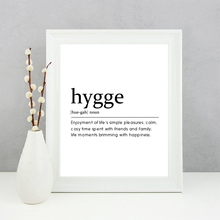 Hygge-Cuadro de pintura en lienzo con cita de definición, minimalista moderno, tipografía, Diccionario monocromático, póster impreso, decoración de la pared del hogar 2024 - compra barato