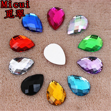 Micui 100pcs  13*18mm Mix Color Crystals Flatback Rhinestones appliqu Drop Acrylic Crystal Strass Crystal Stones ZZ630 2024 - buy cheap