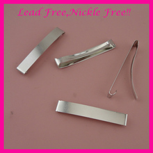 20PCS silver 6.0cm 2.35" plain rectangle metal snap hair barrettes for ponytail at lead free,nickle free bobby snap hair clips 2024 - купить недорого