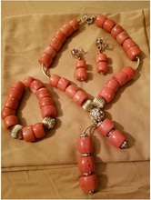 2018 Fashion Natural Coral Pendant Necklace Set New Original Coral Bridal Jewelry Set for Women African Wedding Beads ABH797 2024 - buy cheap