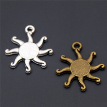 30 pcs  Silver Color Bronze Sun Charm Pendant Jewelry Pendant Charms Findings 19x17mm A650/A99 2024 - buy cheap