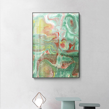 Pintura en lienzo de paisaje naranja brillante abstracto, póster impreso para sala de estar, pasillo, estudio, decoración artística de pared de moda 2024 - compra barato