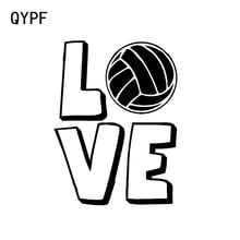 QYPF 12.9*17.2CM Love The Volleyball Sport Decor Car Modelling Stickers Vinyl Accessories C16-1445 2024 - buy cheap