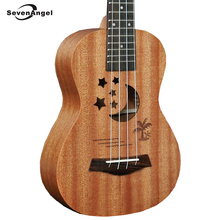 Sevenangel ukulele elétrico acústico de 21 estilos, ukelele de 4 cordas com corpo, estrela, lua, partículas, presente quente 2024 - compre barato