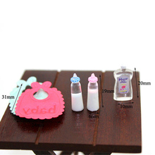 Хит продаж 1:12 кукольный домик миниатюрные детские бутылочки шампунь Слюнявчики набор детские аксессуары подарок 2024 - купить недорого