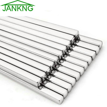 JANKNG 5 Pair Quality Skid-resistant 304 Stainless Steel Chopsticks Square Alloy Metal Chop Stick Eco-friendly Dinnerware Set 2024 - buy cheap