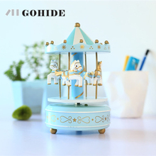 JUH Creative Gifts For Valentines Day Musical Carousel Horses Woodturning Music Box Romantic Day Gift Birthday Gift 2024 - buy cheap