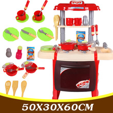 Large Children Kitchen Toys Set Baby Kids Cooking Toys Girls Cookware Toys for Children Pretend Play Toys Set with Music TY12 2024 - buy cheap