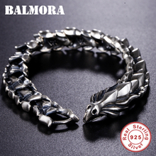 BALMORA-pulsera de plata de primera ley con cabeza de dragón para hombre, brazalete, plata esterlina 100%, Estilo Vintage, 20cm, JWB59082 2024 - compra barato