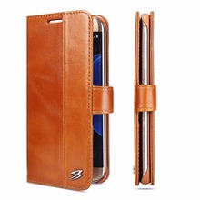 Genuine leather cover case for Samsung galaxy S7 Edge flip wallet card slot cover Samsung S7 Edge 100% all cowhide case holster 2024 - buy cheap