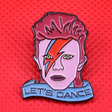 David Bowie-pin esmaltado vintage de los 80, broche de Let's dance bajo presión, insignia de Rayo de stardust ziggy, joyería de música, artista gif 2024 - compra barato