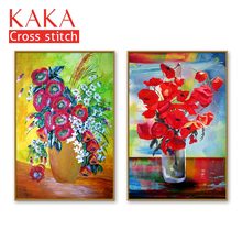 Cross stitch kits,Embroidery needlework sets with printed pattern,11CT-canvas for Home Decor Painting,Flowers Full NCKF155 2024 - buy cheap