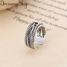 Punk Luxury Vintage Silver Color  Layered Big Rings For Women Wedding Statement Finger Ring Anillos Anelli Bijoux 2024 - buy cheap