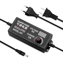 Adaptador de alimentação ajustável ac para dc 3v-12v 3v-24v 9v-24v adaptador universal, fonte de alimentação regulada tensão com tela de exibição 2024 - compre barato