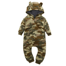 2018 Autumn Winter baby rompers Cartoon Hooded Fleece baby boy girls clothes Newborn babies costume Baby boys jumpsuits 2024 - buy cheap