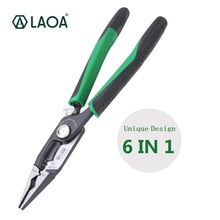 LAOA LA118008 inch 6 in 1 Combination Pliers Multifunctional Electrician Needle Nose Pliers Wire Stripping Cutter Crimping 2024 - buy cheap
