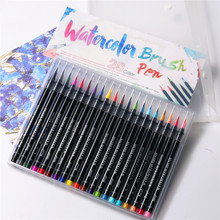 20 Color Premium Painting Soft Brush Pen Set Watercolor Markers Pens Effect Best For Coloring Books Manga Comic Calligraphy 2024 - buy cheap