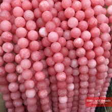 Оптовая продажа, натуральный матовый камень, матовые розовые бусины Jadee 6 мм 8 мм 10 мм 12 мм для изготовления браслетов, ожерелий, RPJ30 2024 - купить недорого