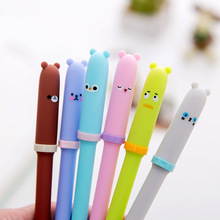 4pcs/lot Cute Cartoon Animal Expression Gel Pen Student Writing Signature Pen Black Ink Office Stationery Supplies 2024 - buy cheap