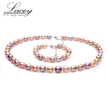 Bridal freshwater pearl jewelry sets women ,real natural pearl sets jewelry wife trendy bracelet necklace party gifts multi 2024 - buy cheap