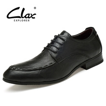 CLAX Мужская модельная обувь из натуральной кожи с острым носком Кожаные Туфли-оксфорды мужские свадебные туфли chaussure homme формальная обувь плюс Размеры 2024 - купить недорого