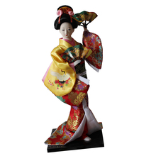 Muñeca de mujer japonesa de Geisha, Kimono amarillo de 12 pulgadas, adorno coleccionable para adultos, juguete para niñas 2024 - compra barato
