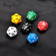 MagiDeal Новинка 6 шт. D20 игровые игральные кости двадцать сторонний Die ролевая игра D & D шесть непрозрачных цветов для смешной семейвечерние Паб Клуб игральные кости Спорт 2024 - купить недорого