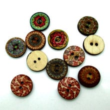 50pcs Mixed Round Wooden Sewing Buttons For Clothing Needlework Scrapbooking Wood Botones Decorative Crafts Diy Accessories 2024 - buy cheap