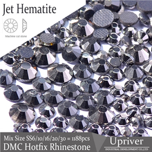 Upriver 2-10 Gross Small Bag Machine Cut Round Jet Hematite Loose Rhinestones DMC Hotfix Stones 2024 - buy cheap