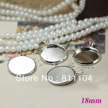 18mm Silver Plated Copper Circle Tray Bases Blank Pendant Bezel Cup Charm Settings Findings DIY CABs Cabochons Bulk Wholesale 2024 - buy cheap