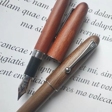 Jinhao caneta tinteiro de madeira #6 tamanhos f/m, úmido/arquitect/fude, papelaria, material de escritório, presente 2024 - compre barato