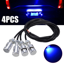 Luz LED azul para matrícula de coche, de 12V luz con tornillo y tuerca, 2 cables, Bombilla para motocicleta, 4 Uds. 2024 - compra barato