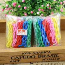 Разноцветные резинки для волос (KAKU0024), 50 шт./лот, резинки для волос разных цветов для детей, аксессуары для волос 2024 - купить недорого
