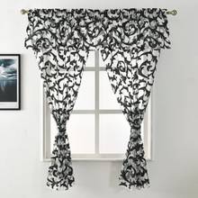 Tulle curtain treatment fabrics white Short sheer window valance jacquard black curtain window kitchen panel small beige organza 2024 - buy cheap