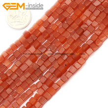 Gema-dentro de 4mm cubo natural grânulos quadrados para fazer jóias rosa quartzs vermelho aventurine larvikite diy 2024 - compre barato