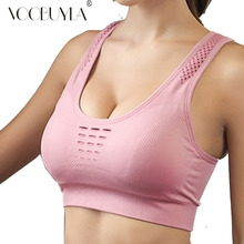 Voobuyla Hollow Out Seamless Sports Bras Women Wirefree Padded Yoga Bra Underwear Athletic Vest Gym Fitness Running Tank Tops 2024 - buy cheap